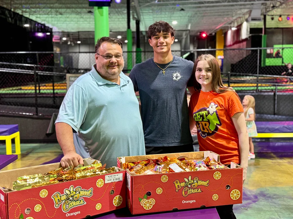 Avi with Todd and Kelsey from Get Air Trampoline Park